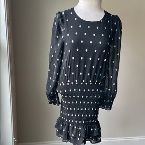 Saltwater LUXE Black Dress with Cream Dots